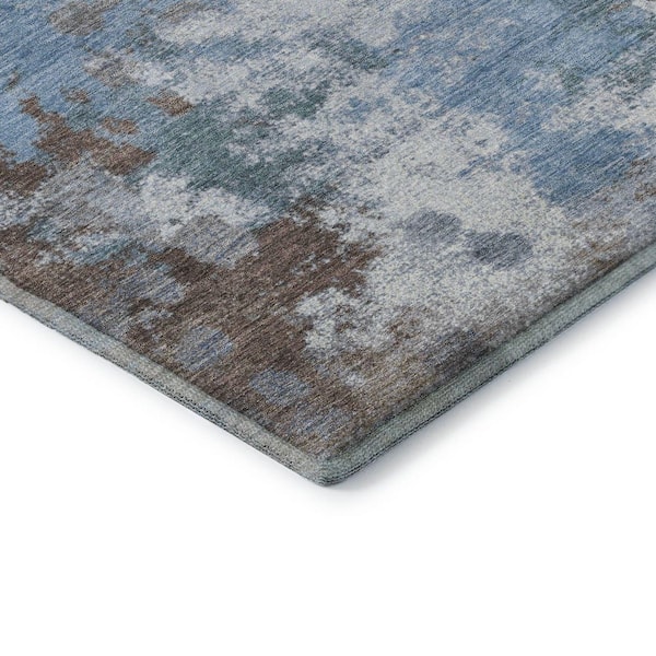 Mayfield Premium Machine Washable Abstract AMF2114 Brown 9 ft. x 12 ft. Area Rug