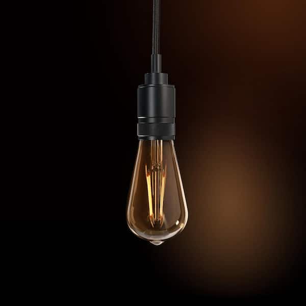 Feit Electric Light Socket Black Finish, Hanging Light Bulb Fixture