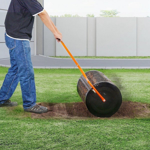 Compost Spreader Peat Moss Spreader 24 in. W 24.4-26.4 in. Height Adjustable Lawn and Garden Spreaders Compost; Top Soil