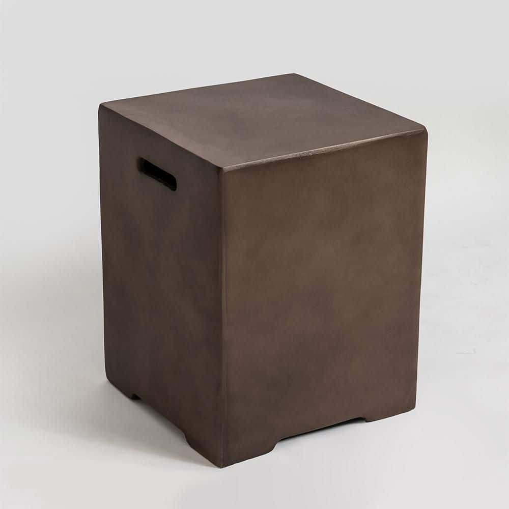 15.75 in. Brown Concrete Propane Tank Cover Patio Side Table Propane Gas Ta