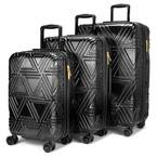 Contour 3-Piece Black Expandable Spinner Luggage Set
