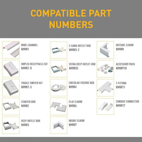 Legrand Wiremold 500 Series Metal Surface Raceway T-Fitting, Ivory B-16 -  The Home Depot