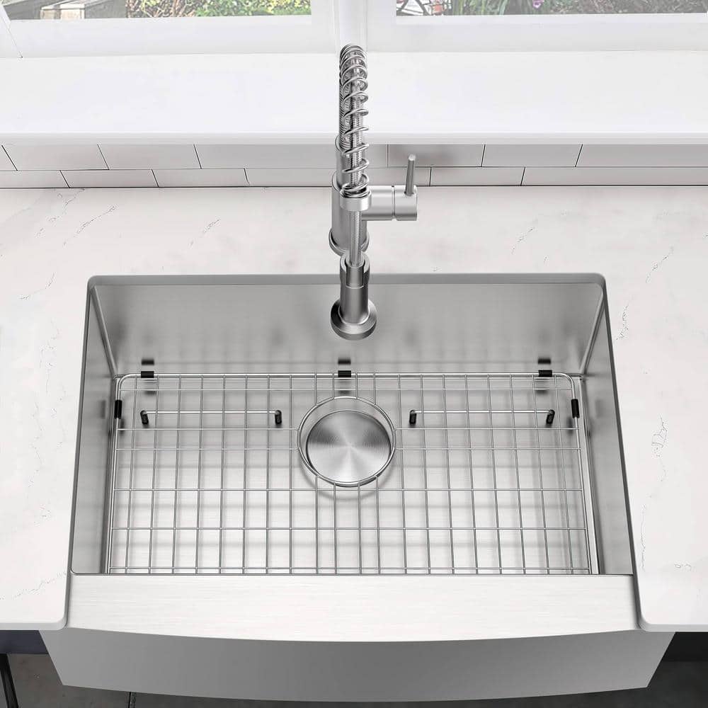 30-Inch Brushed Stainless Steel Farmhouse Apron-Front Sink