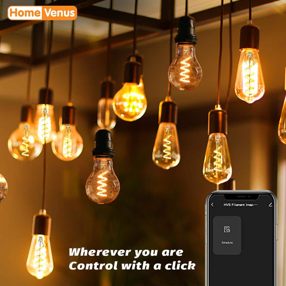 Amber Glass Dimmable LED Edison Bulb with Spiral Filament
