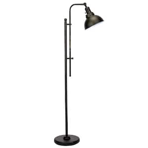 65 in. Adjustable Aged Bronze Industrial Floor Lamp with Metal Shade