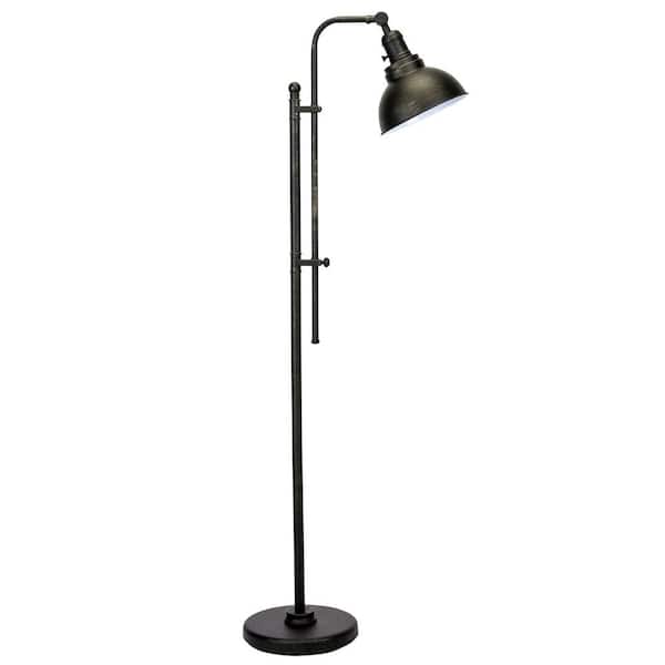 Merra 65 in. Adjustable Aged Bronze Industrial Floor Lamp with Metal Shade