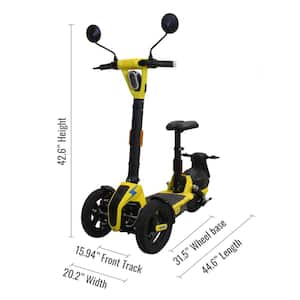 iLark 400-Watt 3-Wheels Foldable Electric E Scooter 3-Wheel 15mph up to 22 Miles Yellow