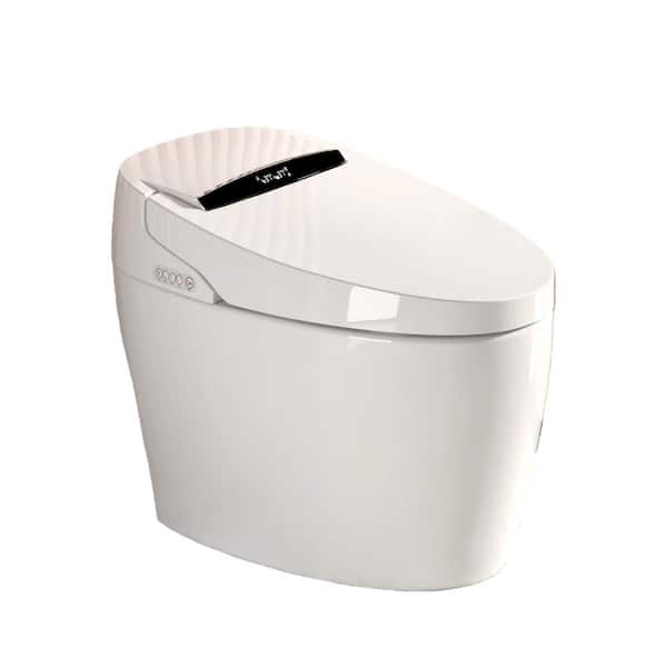 Elongated Smart Toilet, Bidet Toilet 1.32 GPF in White with Auto Flush, Auto Open/Close, Heated Seat, Warm Air Dryer
