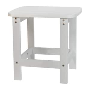 White Rectangle Resin Outdoor Side Table