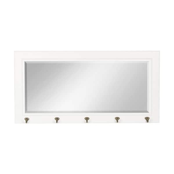 DesignOvation Small Rectangle White Beveled Glass Classic Mirror (18 in. H x 36 in. W)