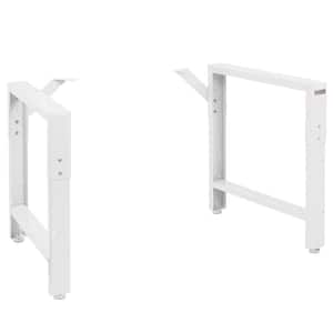 29 in. to 35 in. H Adjustable x 26 in. W White Workbench Table Frame