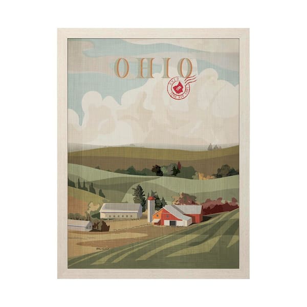 Ohio Go Series Brown Framed Wall Art 43 in. x 33 in.
