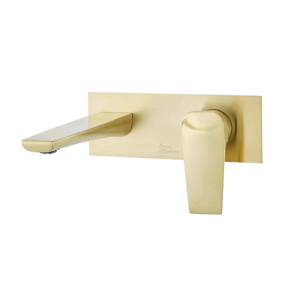 Monaco Brushed Gold Wall-Mount Single-Handle Bathroom Faucet