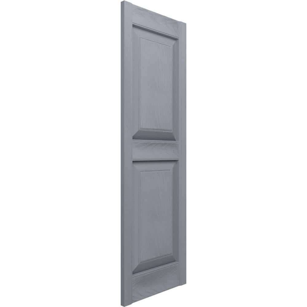 Gray Vinyl Raised Panel Shutters, 58" Height