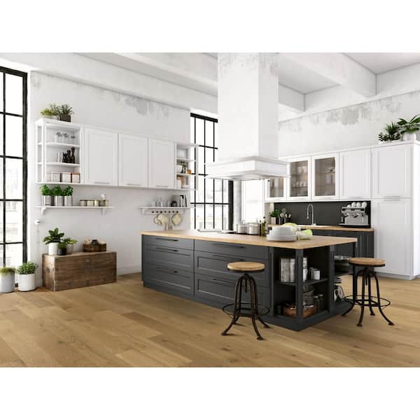 Blue Ridge Hardwood Flooring Castlebury Wimborne White Oak 3/8 in. T x 6 in. W Click Lock Brushed Engineered Hardwood Flooring (26.5 sq.ft./case)