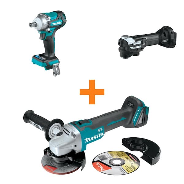 18V LXT Brushless 4-Speed 1/2 in Impact Wrench and 18V LXT Brushless Multi-Tool w/bonus 18V LXT Brushless Angle Grinder