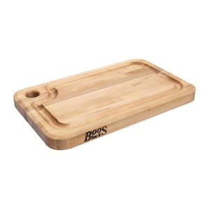 Block 16 in. x 10 in. Rectangle Maple Wood Cutting Board with Juice Groove, Maple