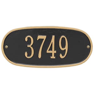 Standard Oval Black/Gold Wall 1-Line Address Plaque