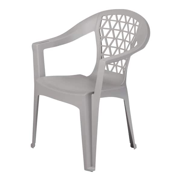 Light Grey Penza Stack Resin Outdoor Dining Chair