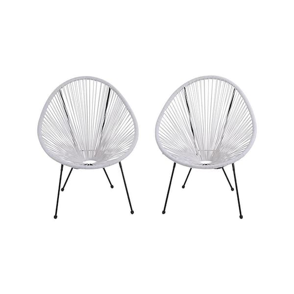 Ejoy Acapulco White Woven Lounge Chair for Indoor and Outdoor