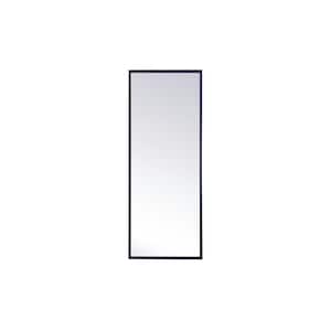 Timeless Home 14 in. W x 36 in. H Midcentury Modern Metal Framed Rectangle Blue Mirror