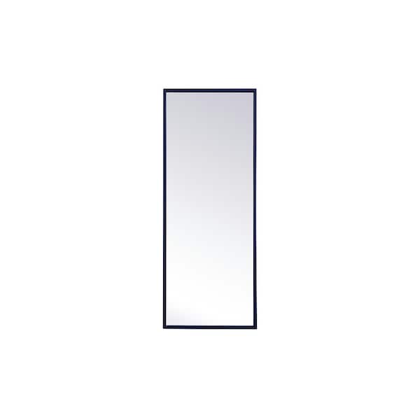 Unbranded Medium Rectangle Blue Modern Mirror (36 in. H x 14 in. W)