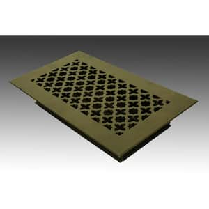 Victorian 12 in. x 6 in. Oil Rubbed Bronze Powder Coat Steel Floor Vent with Opposed Blade Damper