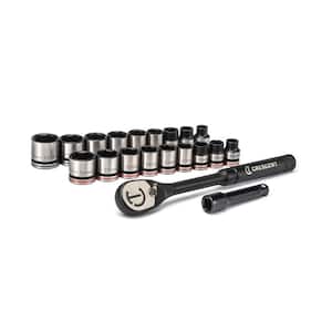 X10 3/8 in. Drive 6-Point Standard SAE/Metric Ratchet and Socket Set (20-Piece)