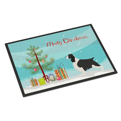 Caroline's Treasures 18 in. x 27 in. Indoor/Outdoor Welsh Corgi Cardigan Christmas Door Mat