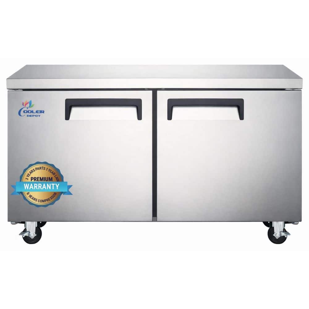 47.2 in. 12 cu. ft. ETL Certified Auto Defrost Upright Undercounter Refrigerator in Stainless Steel