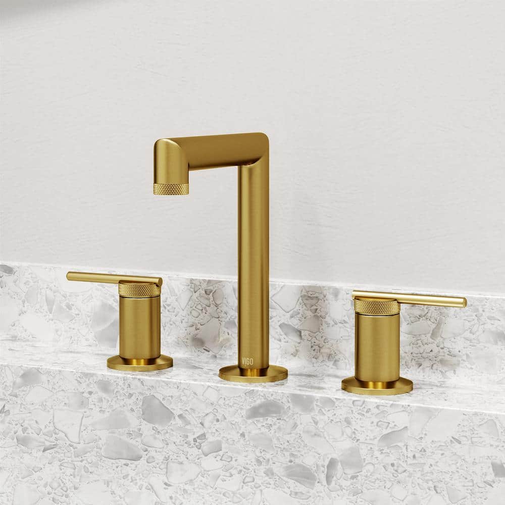 Sterling Chrome Widespread Bathroom Faucet with Knurled Handles