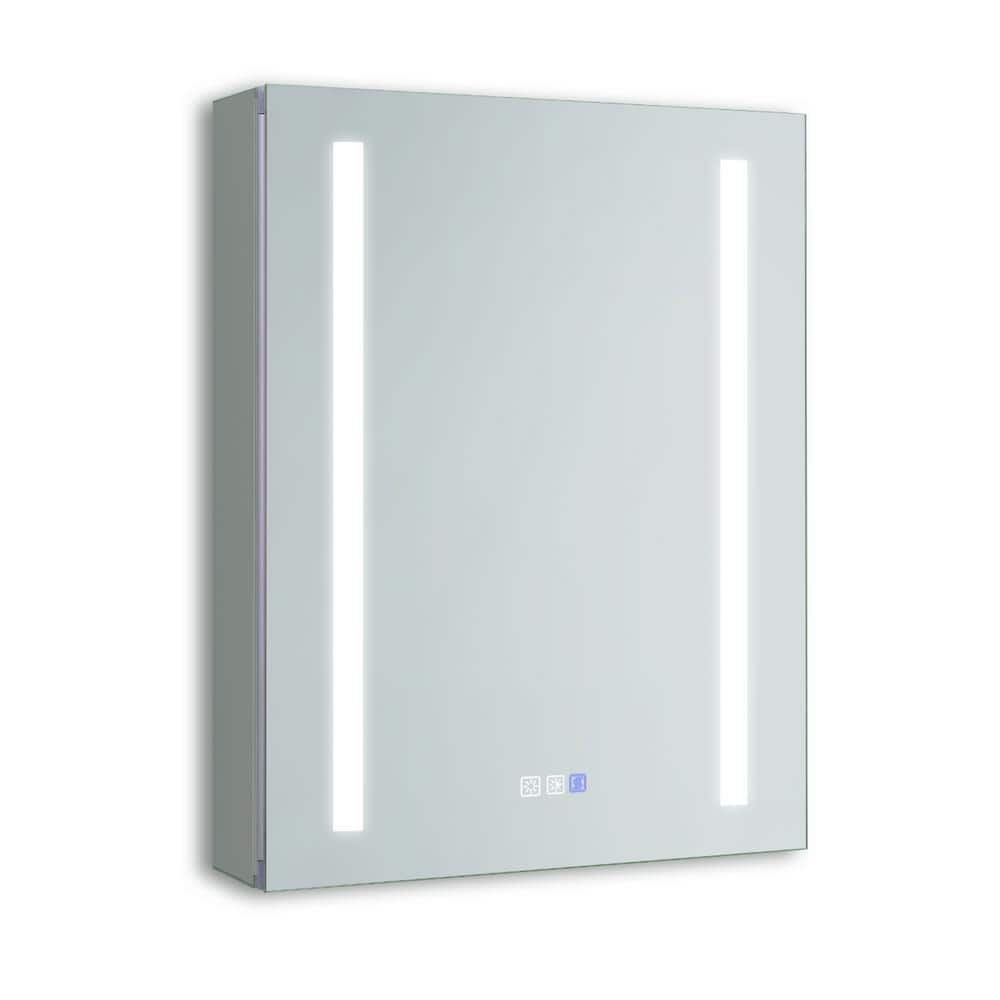 20 in. W x 26 in. H Rectangular Sliver Aluminum Medicine Cabinet with Mirro