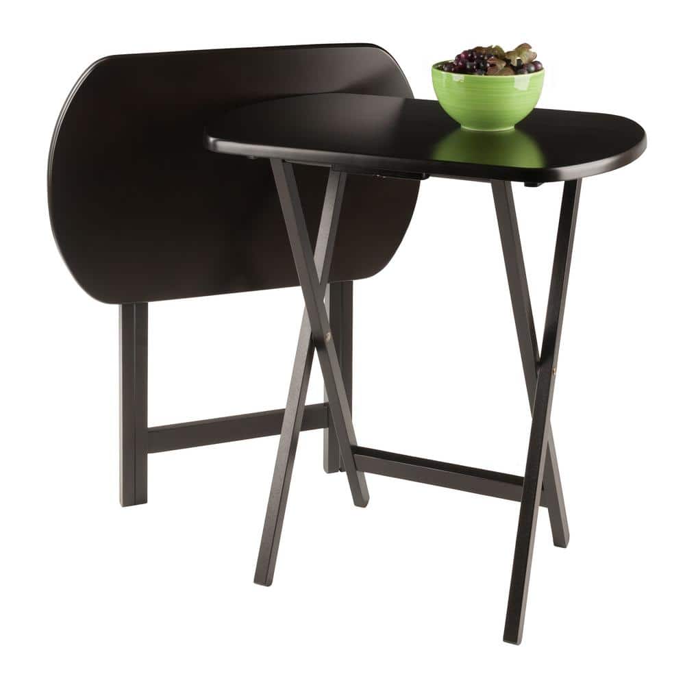 Cade 2-Piece Oversize Coffee Snack Table Set in Rich Brown