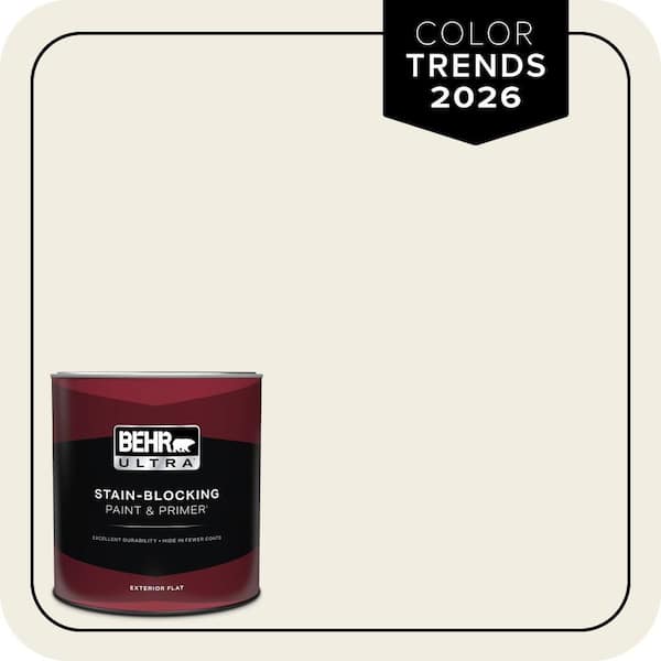 BEHR ULTRA 1 qt. Designer Collection #DC-003 Blank Canvas Flat Exterior Paint & Primer