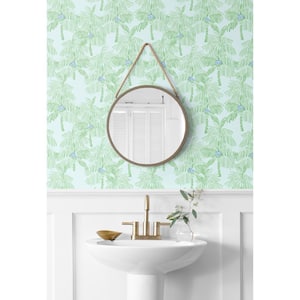 Palm Beach Baby Blue and Seafoam Tropical 20.5 in. x 18 ft. Peel and Stick Wallpaper