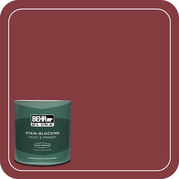 BEHR ULTRA 1 qt. #M140-7 Dark Crimson Extra Durable Semi-Gloss Enamel Interior Paint & Primer