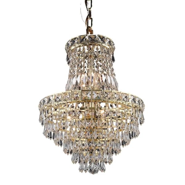 Elegant Lighting 6-Light Gold Chandelier with Clear Crystal