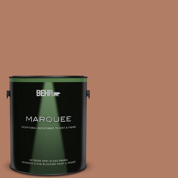 BEHR MARQUEE 1 gal. #PMD-84 Pecan Semi-Gloss Enamel Exterior Paint & Primer