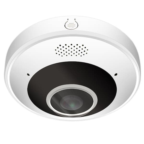 GW Security GW128360ER Wired 12 MP 1.85 mm Fisheye Lens Dome Security Camera, 360° View, 2-Way Audio