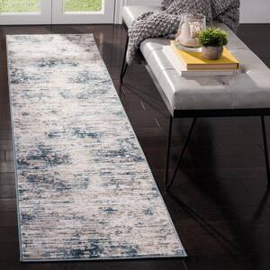 Vogue Cream/Teal 2 ft. x 10 ft. Abstract Runner Rug