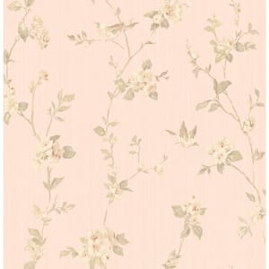 Jacqueline Rose Floral Scroll Paper Strippable Roll (Covers 56.4 sq. ft.)