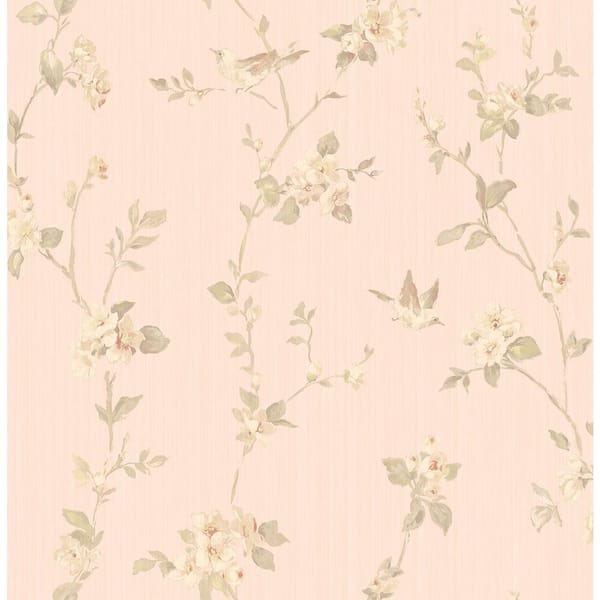 Brewster Jacqueline Rose Floral Scroll Paper Strippable Roll (Covers 56.4 sq. ft.)