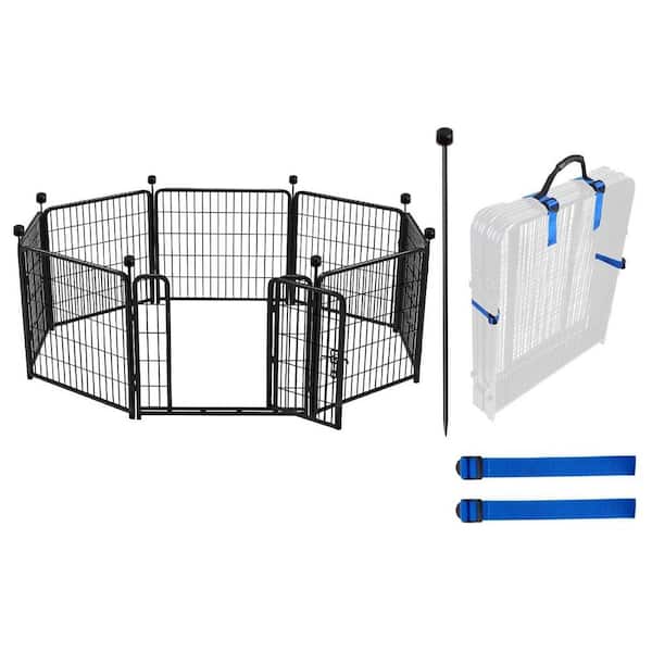 36 Inch High Low Threshold Garden Fence 8 Panels 17.7 Ft Total Outdoor Indoor Dog Playpen Anti-Dig Fence Barrier