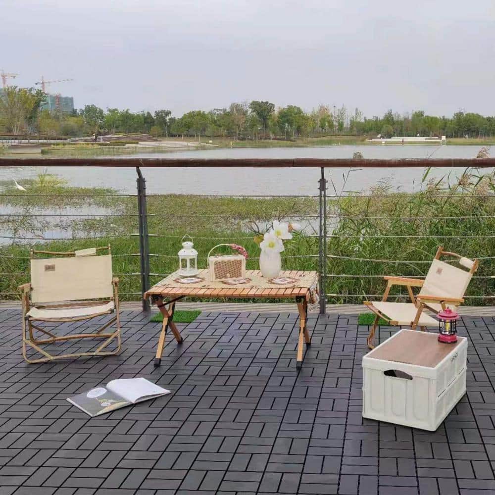 1 ft. W x 1 ft. L Outdoor Pattern Square Plastic PVC Interlocking Flooring Deck Tiles(Pack of 44 Tiles)in Gray price history on PriceWatchPro