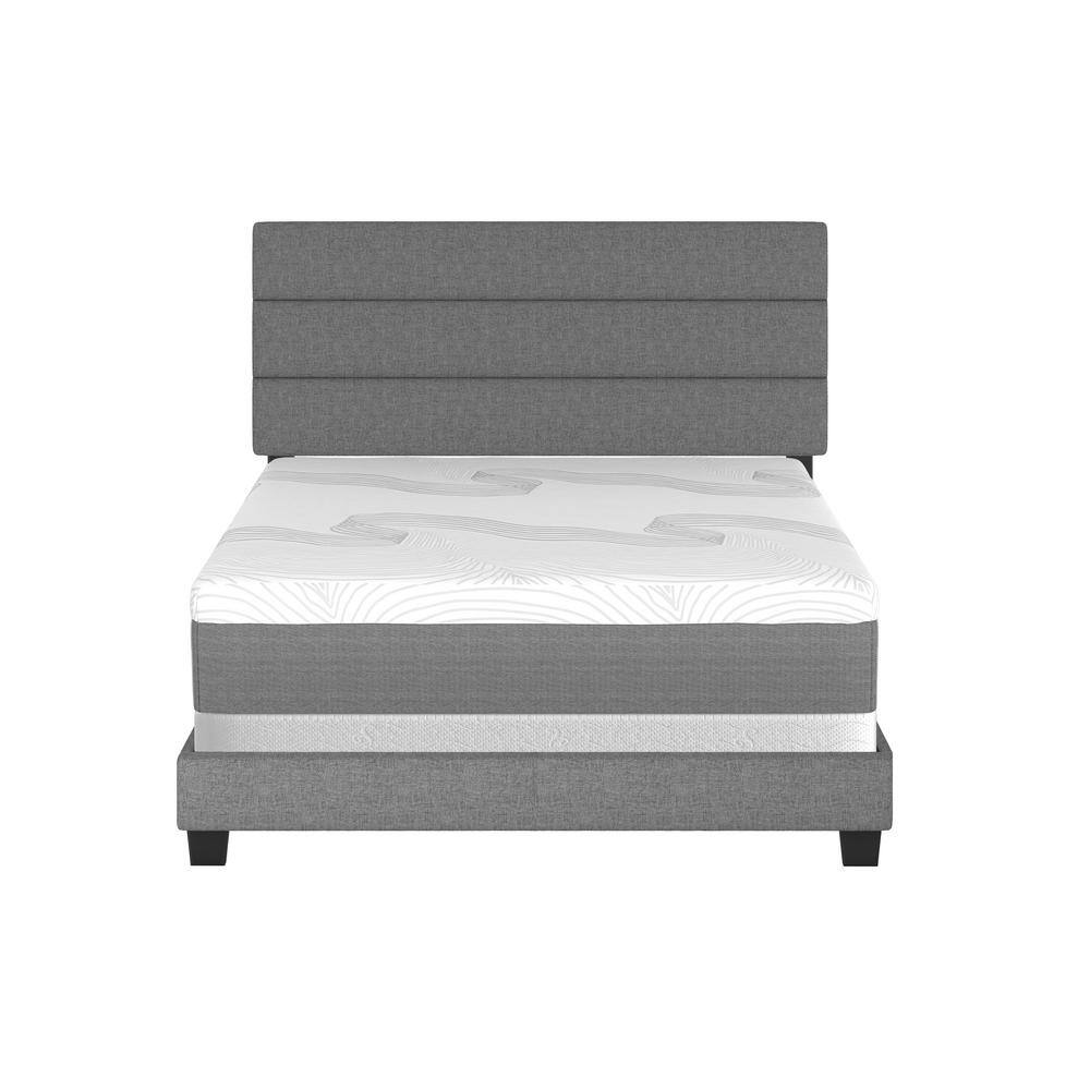 Ravenna Medium Gray Upholstered Queen Linen Bed Frame