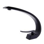 Single Hole Single-Handle Bathroom Faucet with Deck Plate in Matte Black