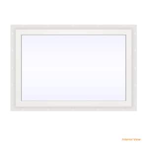 36 in. x 24 in. V-2500 Series Bronze Exterior/White Interior FiniShield Vinyl Picture Window w/ Low-E 366 Glass