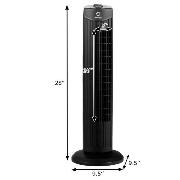 Costway 35-Watt Black 28 in. Oscillating Tower Fan with 3-Wind Speeds Quiet  Bladeless GHM0160BK - The Home Depot