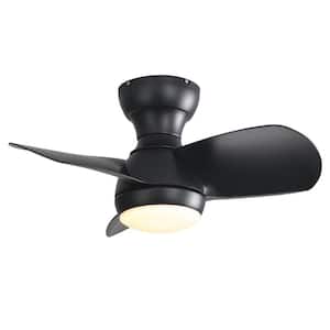 23 in. Indoor Black Standard Ceiling Fan Color Dimmable 3 ABS Blades Remote Control DC with LED Adjustable Light