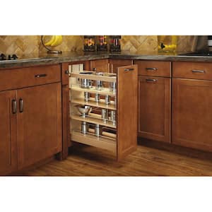 25.5 in. H x 8 in. W x 21.65 in. D Natural Wood 8 Inch Pull Out Kitchen Cabinet Organizer Soft-Close